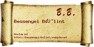 Bessenyei Bálint névjegykártya